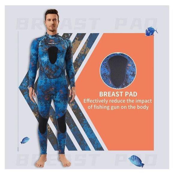 Seaskin Size 2XL Spearfishing Wetsuit 1.5mm 3mm Neoprene Full Body Diving Suits - Picture 6 of 8